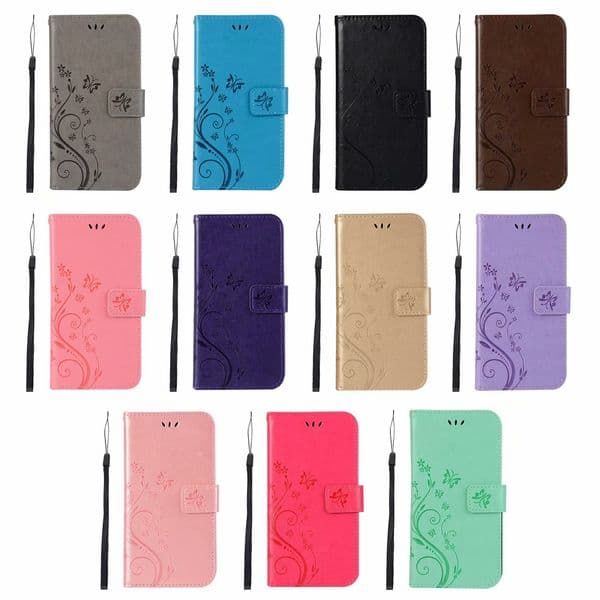 I17 Flower Butterfly Leather Wallet Cases For Iphone 17 AIR 16 16E 15 14 13 Phone15 12 11 Pro Max XR XS 8 Plus Floral Fashion Luxury Book Flip Cover Card Slot