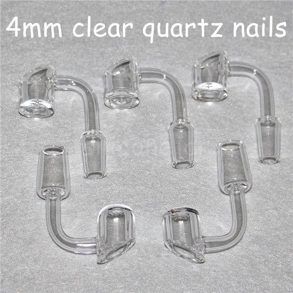 Female Male 10 14 18 mm Quartz Nails Smoking Accessories 4mm Thick 45 90 Degrees 100% Pure Banger Nail Domeless Glass Bong Bangers