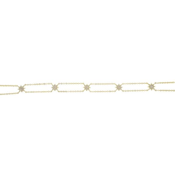double chain starburst northstar choker necklace for women 2018 Christmas gift elegance high quality cz chocker chains