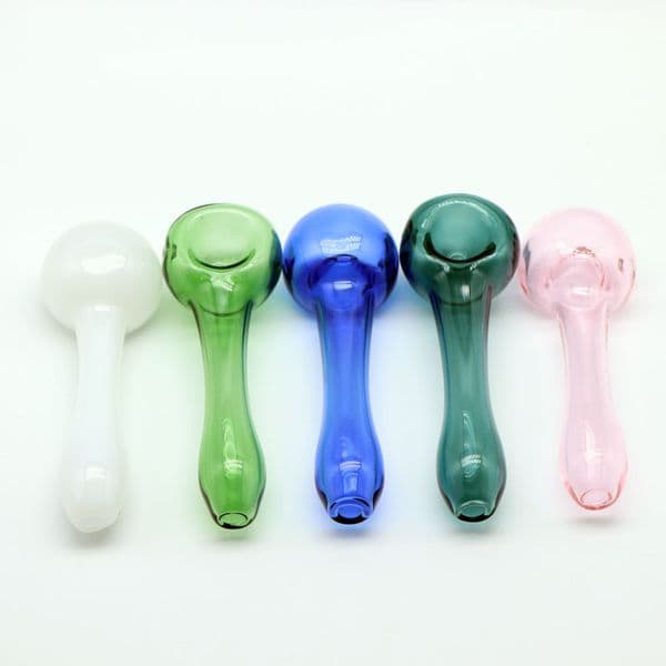 Short Colored Glass Spoon pipe tobacco Water Pipes Glass Oil burner pipe Mini water bongs hand pipes glass pipe