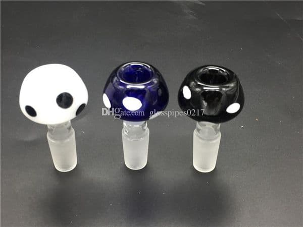 New Arrival Universal 14mm 18mm Mushroom Glass Bowls for Bongs Bull Head Glass tobacco Bowl for smoking