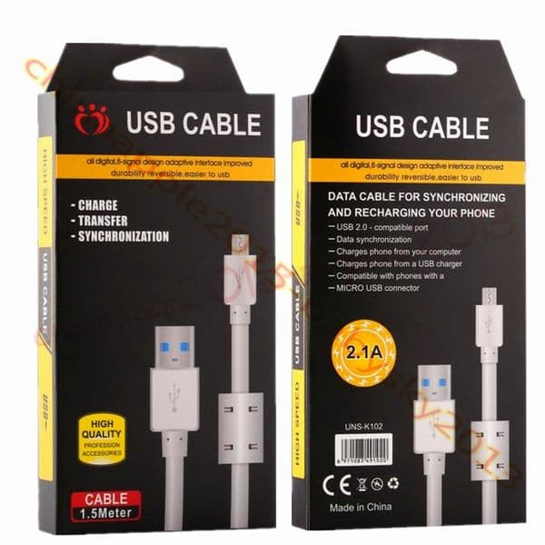 phone cables Micro Antijamming Usb Cable 1.5M 5Ft data charging cable fast speed wire for samsung s7 s8 s9 note 8 blackberry