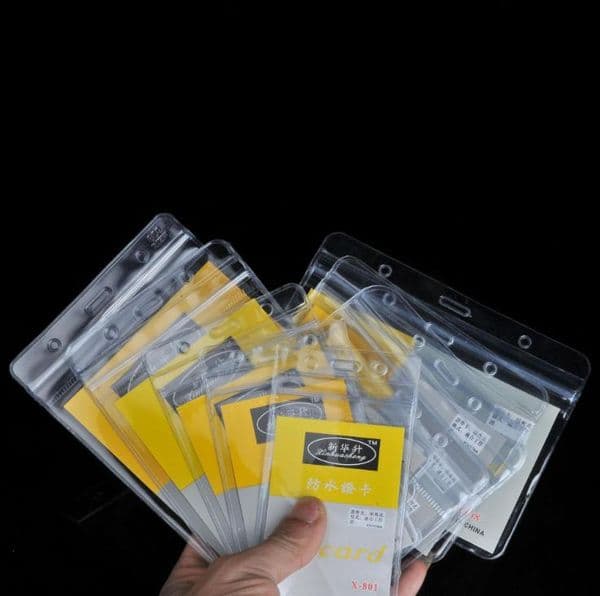 PVC lucency waterproof soft Working Permit Bus Card soft transparency employee's card set Badges Holder print hard paper SN1502