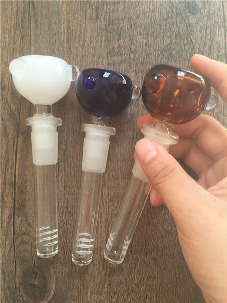 Glass downstem diffuser 14mm to 18mm Male Female glass down stem for glass bongs water pipes with 14mm male bowl 10cm lenght