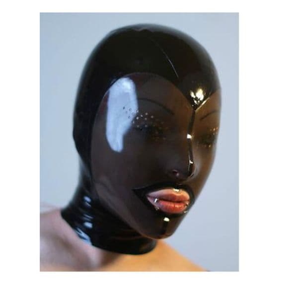 100% Natural latex head hood rubber cosplay fetish Mask
