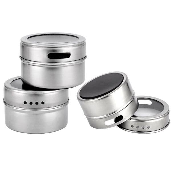 Magnetic Stainless Steel Visible Seasoning Jar Salt Pepper Shaker Seasoning Bottle Kitchen Tools Free Shipping wen6925
