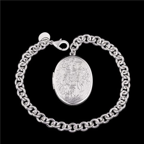 Beast gift !Round lobster clasp 925 silver bracelet JSPB349 girl women sterling silver plated Charm Bracelets