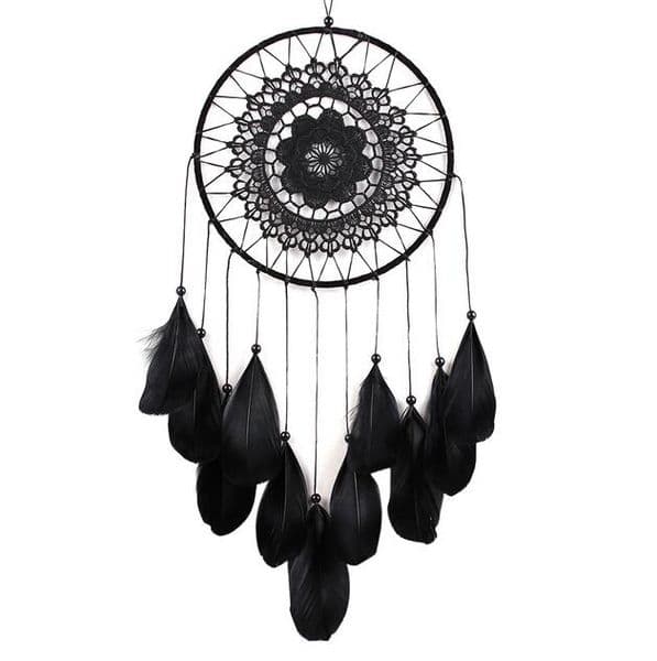 Handmade Lace Dream Catcher Circular With Feathers Hanging Decoration Ornament Craft Gift Crocheted White Dreamcatcher Wind Chimes Ga122 B2