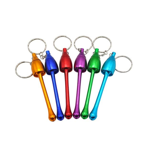 Mini Portable Key chain Keychain Mushroom Tobacco Pipe Ultimate Pipe Mini Aluminum Metal hand oil burner Pipe Gift Mixed Colors