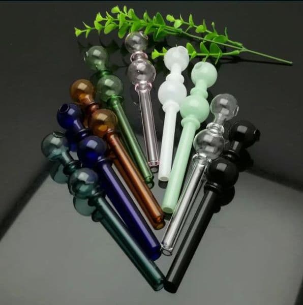 Color double bubble glass straight pot Wholesale Glass bongs Oil Burner Glass Water Pipes Oil Rigs Smoking Rigs