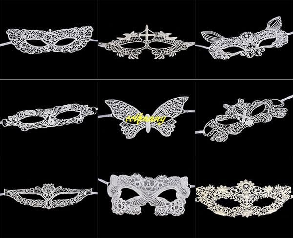 20pcs/lot Newest White Soft Lace Mask Party Sexy Mask Masquerade Masks For Dress Venetian Carnival