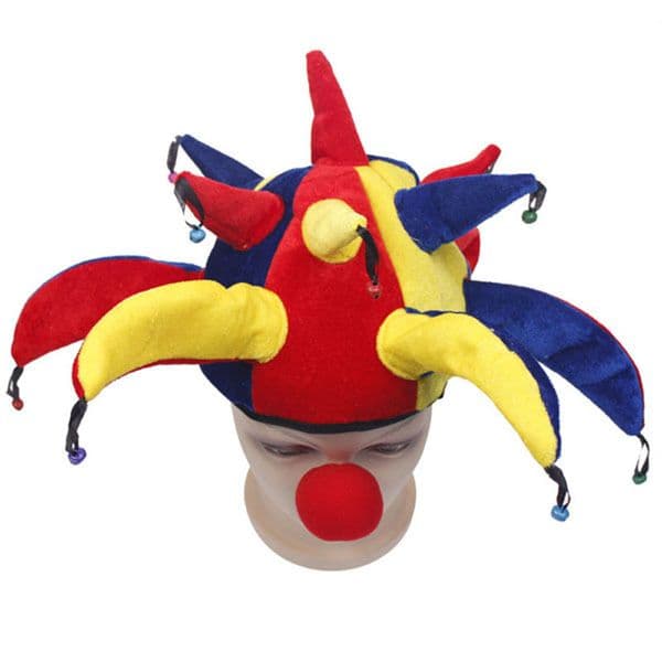 Funny Multicolor Hats And Caps Jester Clown Mardi Gras Costume Hat Adult Outfit Costumes Halloween Ballroom Party Supplies