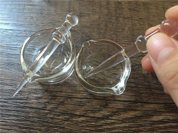 Hot on sale Wig Wag Concentrate Glass Wax Dish Oil Containers Tool Set Glass Oil Bowl Set for glass bong