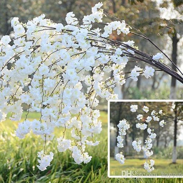 100p Artificial Cherry Blossom Branch Flower Wall Hanging Sakura 140cm for Wedding Centerpieces Artificial Decorative Flowers