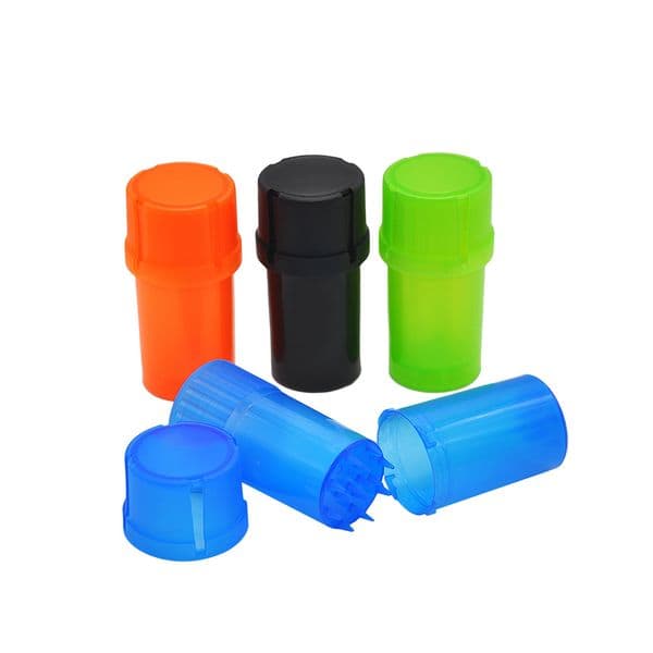 Colorful 3 Parts Plastic Grinder Herb Grinders Secure Twist Lock System Herb Pepper Grinder 40mm Med Container Plastic tobacco spice Grinder