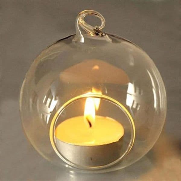 Hanging Candle Holder Crystal Glass Candlestick Home Wedding Party Dinner Decor round glass air plant bubble crystal balls
