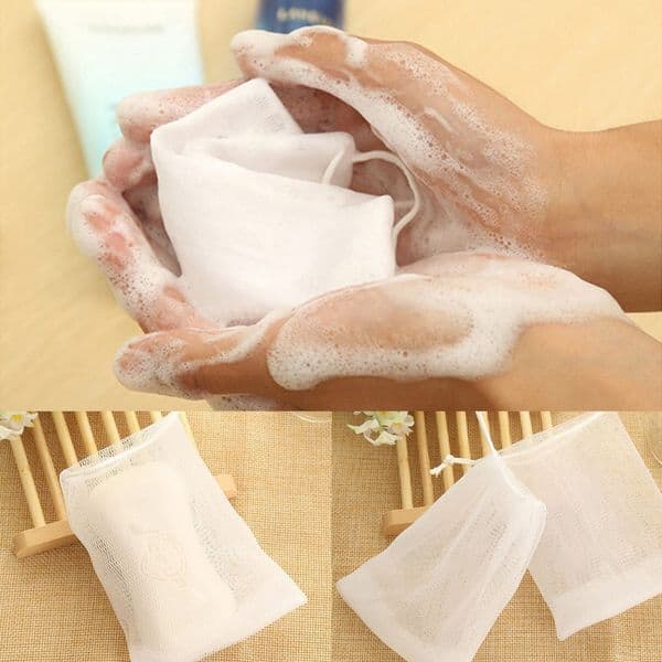 10pcs/pack Mesh Soap Sack Saver Pouch Drawstring Holder Bags for Making Bubbles non-toxic double-layer high quality