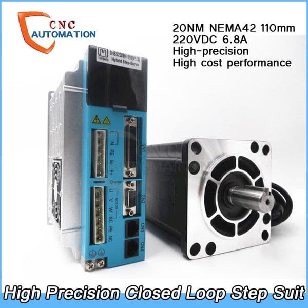 High-precision closed loop Stepper Motor+Drive Kit 3 Phase 110mm NEMA42 20NM 6.8A 1000line Encoder Engraving Cutting machine