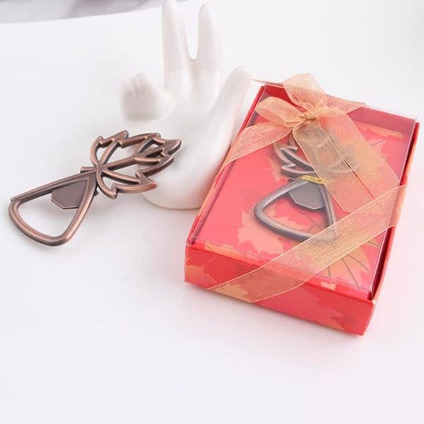 100pcs/lot Metal Maple Leaf Beer Bottle Opener Birthday Party Bridal Wedding Gifts And Favors Christmas Gift fast shapping jc-004