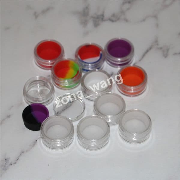 Cosmetic acrylic jar 5ml plastic wax container silicone liner clear eco-friendly shatter resistant oil containers nail polish storages