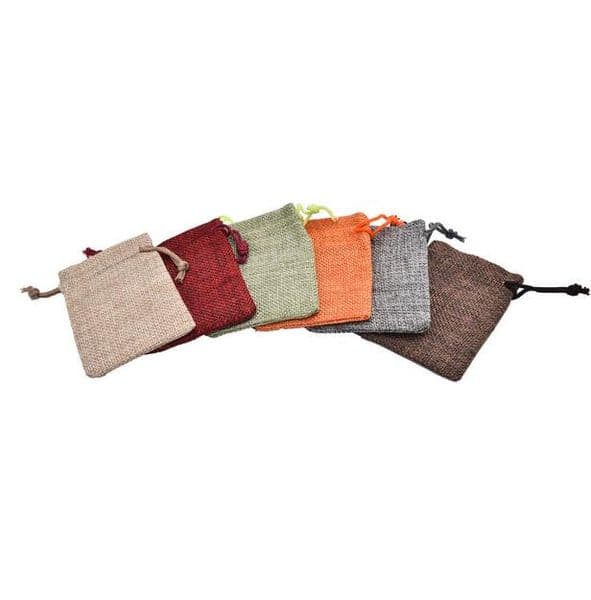 wholesale Mini Jute Pouch linen Hessian hemp drawstring small gift packaging Bag Wedding ring jewelry packing pouch GA23