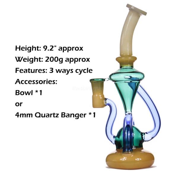 Recycler quartz banger bubbler cyclone beaker glass