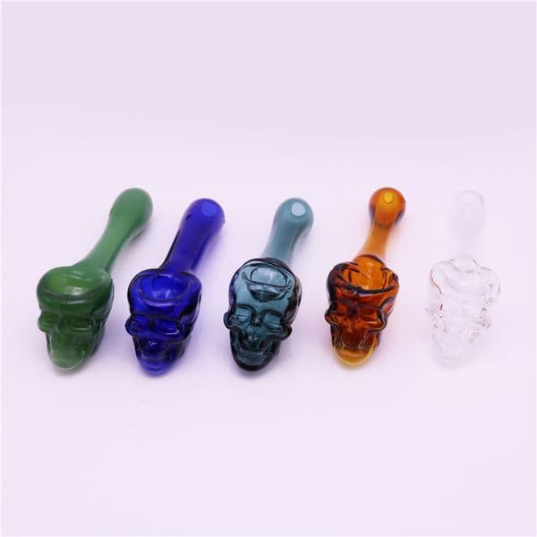 3.8inch Pyrex Oil Burner Pipes Spoon Glass Pipes Hand Pipe Glass Smoking Pipes Tobacco Dry Herb For Silicone Bong Glass Bubbler