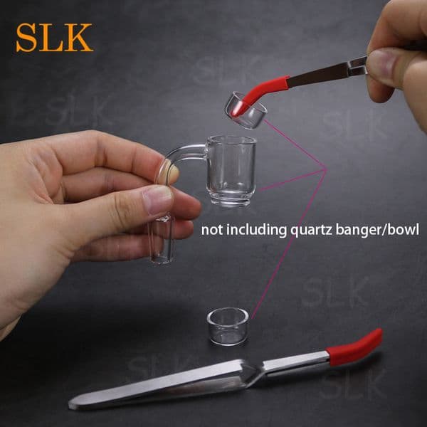 Silicone rubber tipped tweezers dabber accessories with individual package dab tools stainless steel wax atomizer 5.71 inch