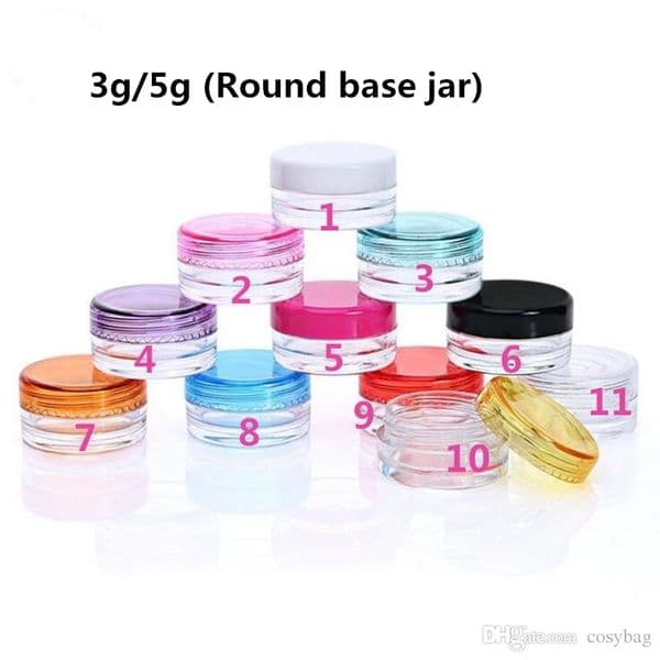 wholesale 3g 5g Plastic Containers Jar Box Transparent Bottle Empty Cosmetic Cream Jars 3ml 5ml Container