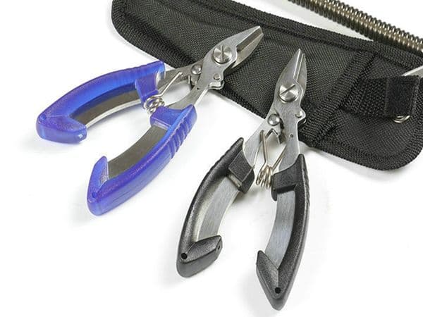 Top quality 2 Color Stainless Steel Mini Fishing plier ABS handle Remove Hook Tackle Gaffs Fish folding knife Line Cutter Tool