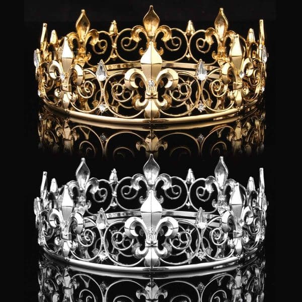 Golden/Silver Wedding Bridal Crystal Tiara Crown King Queen Pageant Prom Rhinestone Veil Tiara Headband Wedding Hair Jewelry D19011102