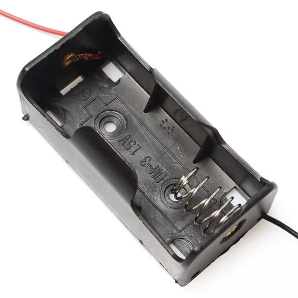 1 Slots Battery Holders D Size Battery Case with Wires 1.5V Battery Storage Holder Spring Clip Design with Lead Wires