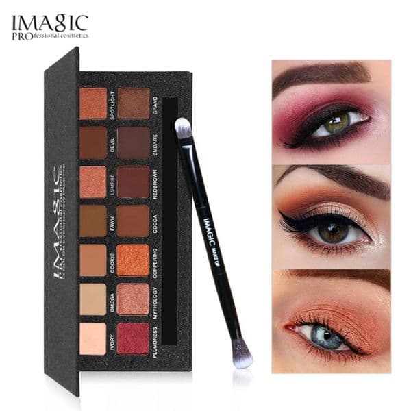 IMAGIC Eyeshadow Palette 14 Colors Eyes Shimmer Matte Makeup Light Eye Shadow Palette Shades With Brush 50 pcs/lot DHL free