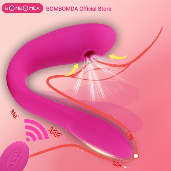 Vagina Sucking Vibrator For Couples U Shape Bendable G-spot Vibrator Clitoris Sucker Female Masturbation Erotic Toys For Adults T200517
