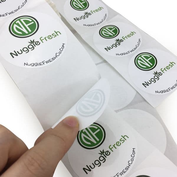 Round logo sticker custom PVC adhesive label outdoor trademark company promotion packing stickers white PP package labels