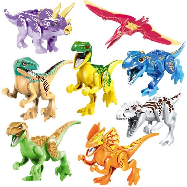 2026 New Jurassic Dinosaur Building Blocks Set T-Rex, Carnotaurus, Raptor, Triceratops Toy For Boys - Small Size Educational Construction Kit Toys