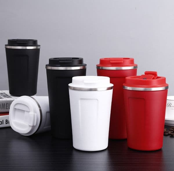 The latest 12OZ and 17OZ mugs, stainless steel double-layer coffee cups, sliding lids, support custom logo
