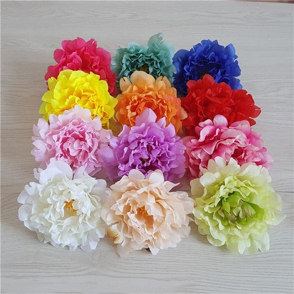 New Artificial Flowers Silk Peony Heads Party Wedding Decoration Supplies Simulation Fake Flower Head Home Decorations 12Cm B2