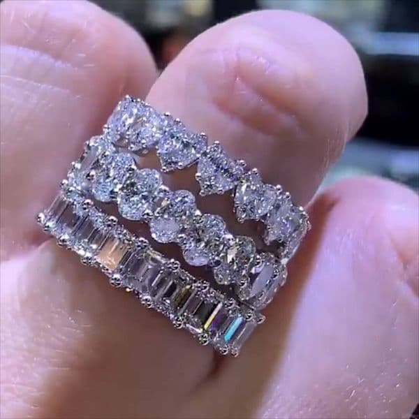 Sterg Sier White Topaz CZ Dia Bridal Ring Wedding Promise Engagement Band for Women