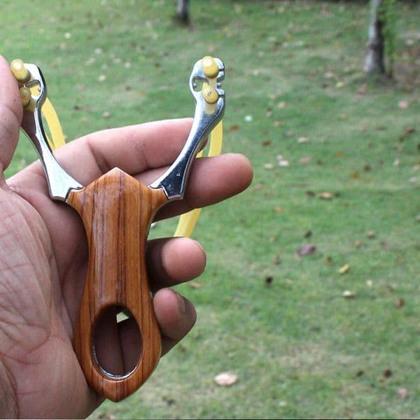new wood alloy Powerful Hunting Outdoor Slingshot Rubber Band Tubing ruber Leather Catapult Professional Tactical disattach Sling Shot Ball