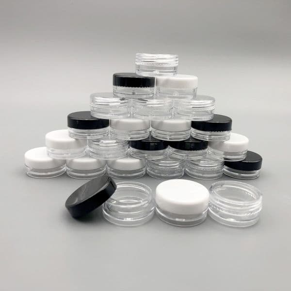 wholesale 3 gram Plastic Pot Jars bottle 3ML Small Containers With Lids For Cosmetics Makeup Cream Eye Shadow Nails Powder Jewelry Wax