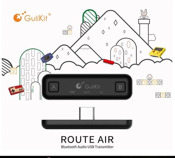 Route Air Switch Bluetooth Adapter Wireless Audio Transmitter w/APTX Low Latency Compatible For Nintendo Switch & Switch Lite