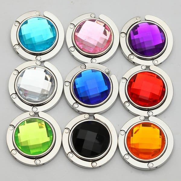 Metal Foldable Bag Purse Hook Handbag Hanger Purse Hook Handbag Holder Shell Bag Folding colorful Table hanging Hook