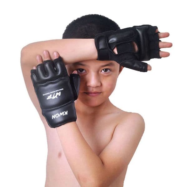 Kids Half Finger Boxing Gloves Mitts Sanda Karate Sandbag Taekwondo Protector Age 3-12