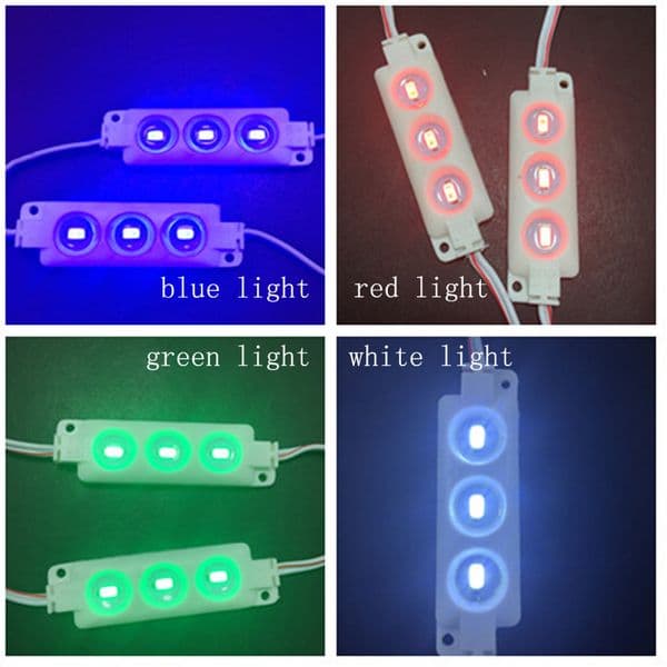 100X led modules 5730 SMD 3Leds die-casting lamps Red Green Blue Warm White/White Injection ABS Plastic Led Modules Waterproof IP65 DC 12V