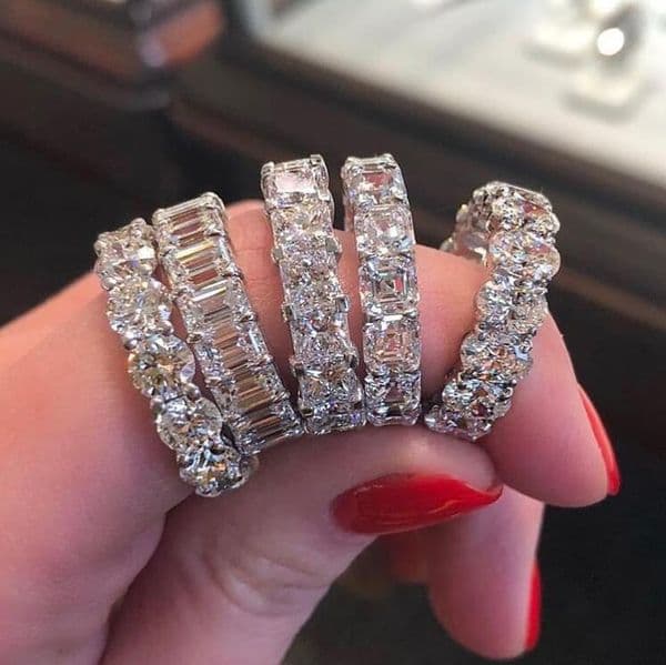 Hot Sell Women Fashion Jewelry Real 925 Sterling Silver Emerald Cut White Topaz CZ Diamond Promise Women Wedding Band Ring For Lover Gift