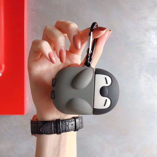 1 2 Gray Penguin Wireless Bluetooth Headset Set Apple Airpods/ Generation Protect Case Silica Gel Bring Rope Shell Apply