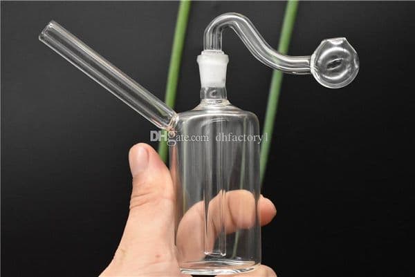 Cheap Mini Simple glass bongs bong Oil Burner tube heady Water Bong think glass pipes free shipping