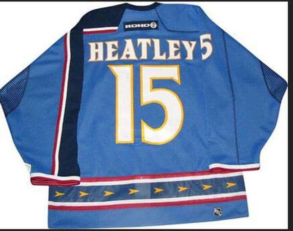 Men Vintage #15 DANY HEATLEY Atlanta Thrashers 2003 Hockey Jersey custom any name number