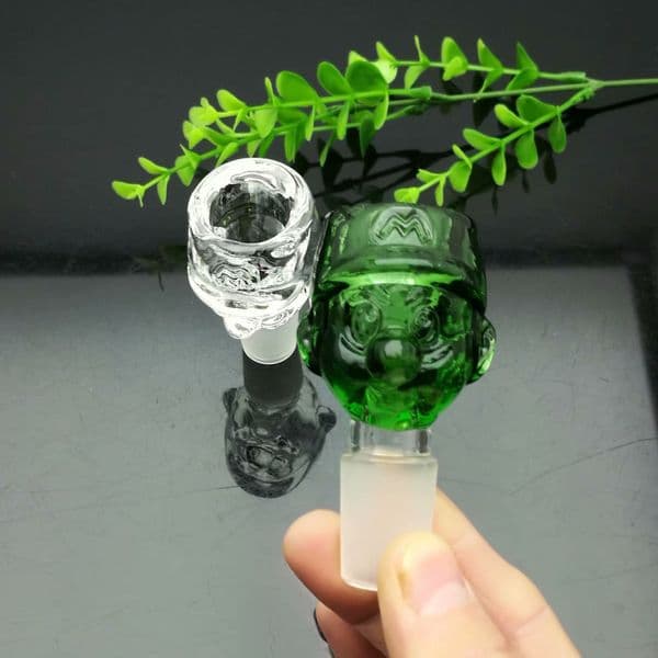 Smoking pipes Ball Glass Oil Burner Pipe Smoking Bowl Water Hookahs bongs Green cartoon pattern glass adapter bubble head